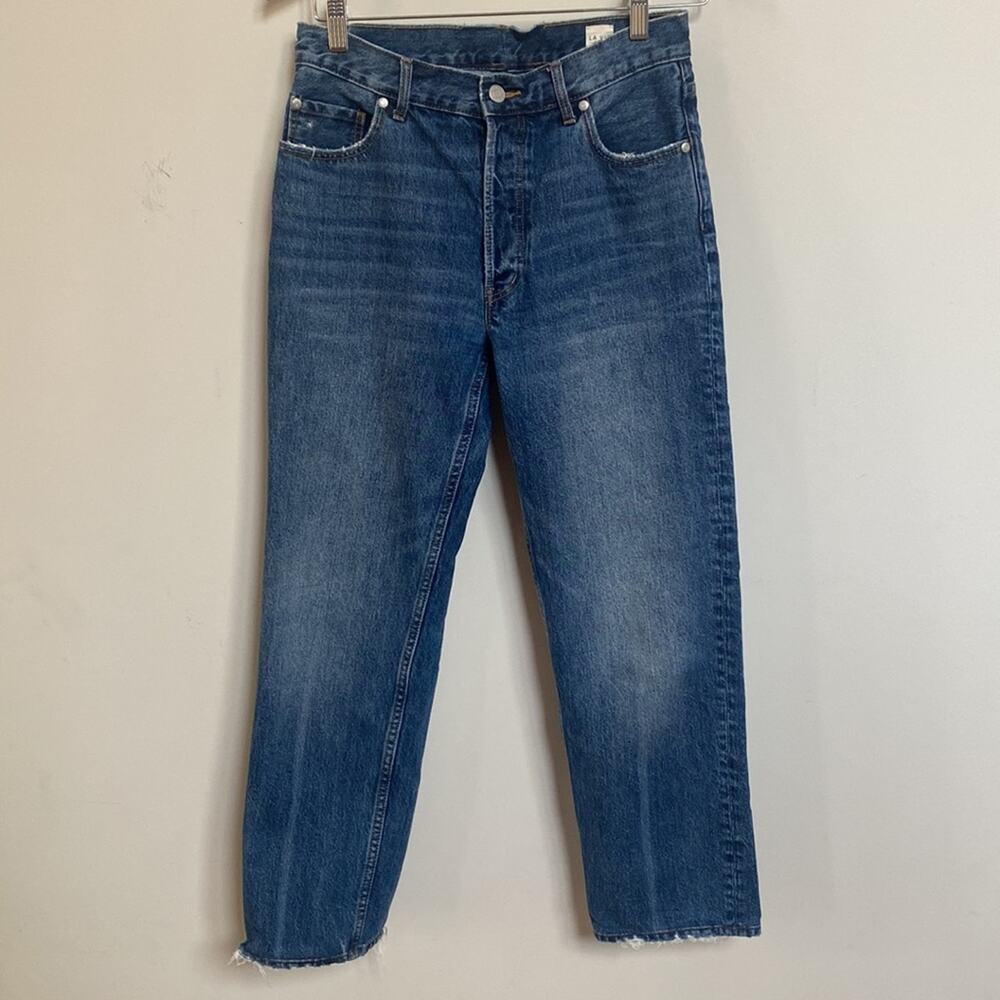 Rebecca Taylor La Vie Straight Leg Jeans Frayed Hem Size 27